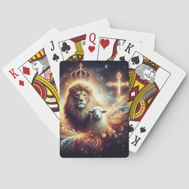 Jesus is the Lion and the Lamb  Poker Cards (Back)