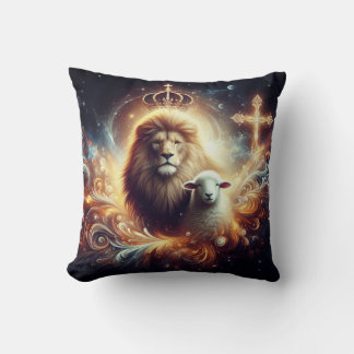 Jesus is the Lion and the Lamb Throw Pillow