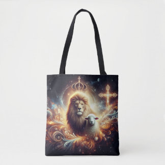Jesus is the Lion and the Lamb Tote Bag