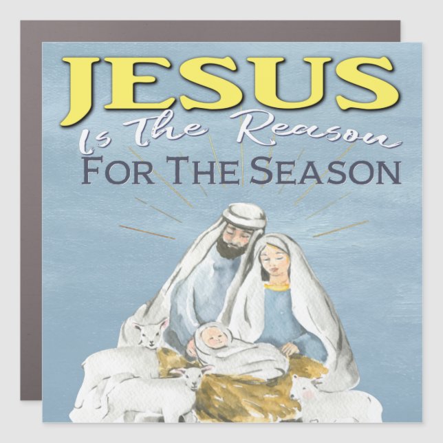 Jesus Is The Reason Christian Christmas  Car Magnet (Front)