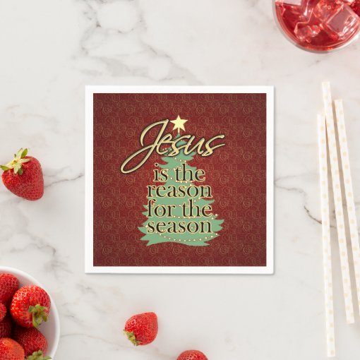 Jesus is the Reason Christian Christmas Paper Napkins Zazzle