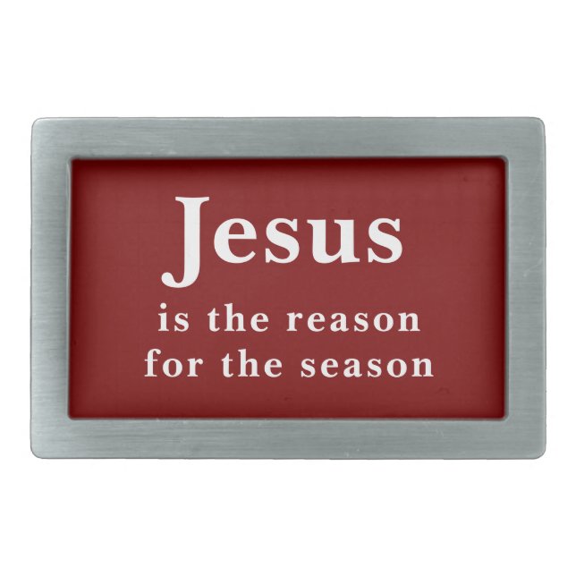 Jesus is the Reason Christian Christmas Santa Belt Buckle (Front)