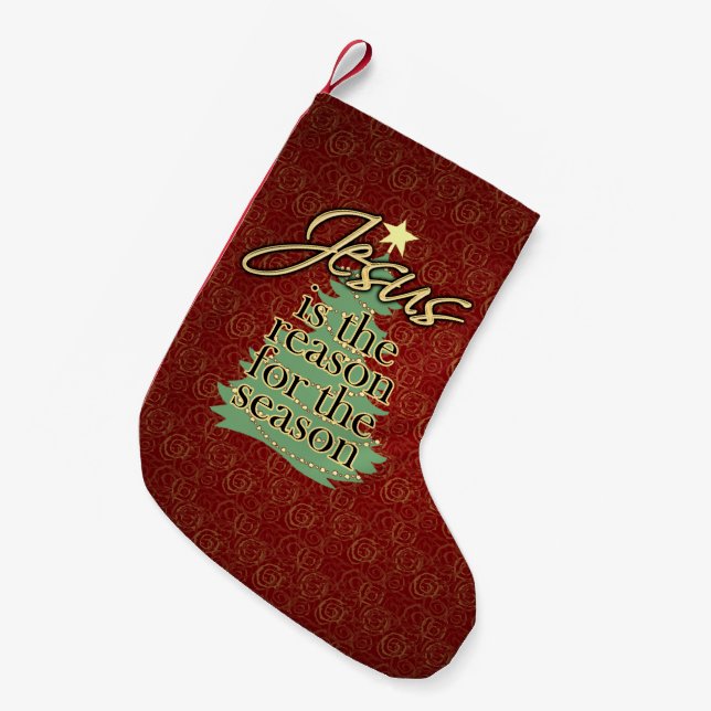 Jesus is the Reason Christian Christmas Small Christmas Stocking (Front (Hanging))