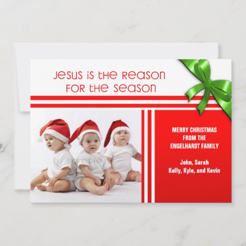 Jesus Is the Reason Christian Custom Photo Holiday Card