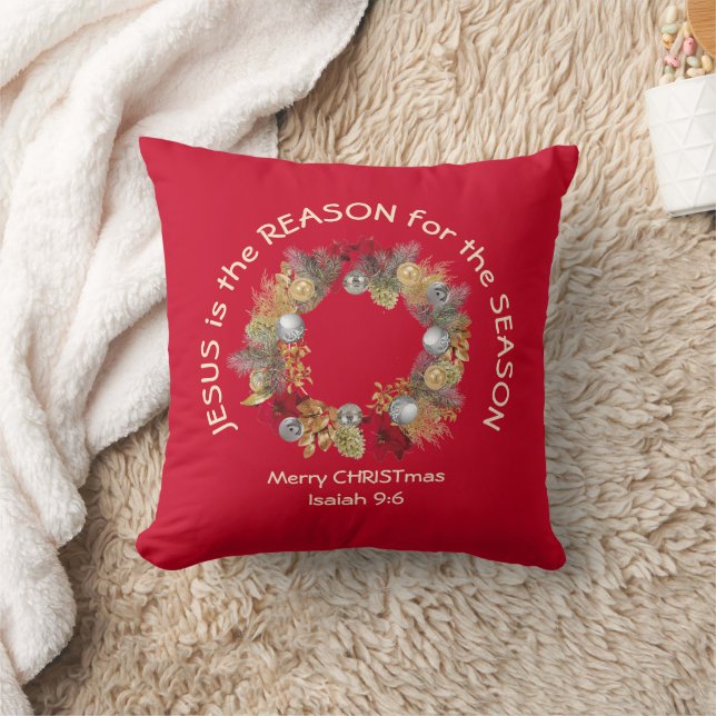 JESUS IS THE REASON Christian Throw Pillow (Blanket)