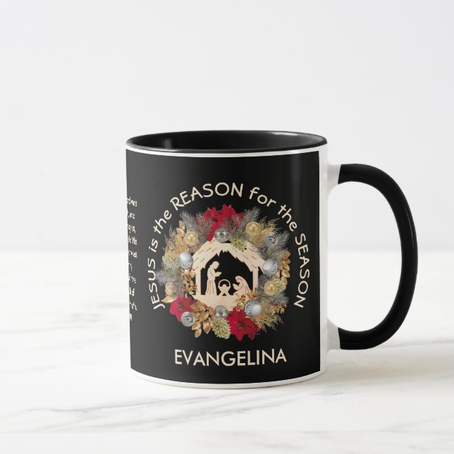 JESUS IS THE REASON Christmas Coffee Mug (Right)