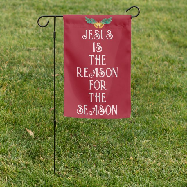 JESUS IS THE REASON CHRISTMAS DOOR BANNER GARDEN FLAG (In SItu)