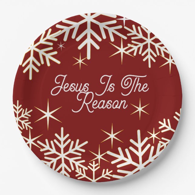 Jesus Is The Reason Christmas Holiday Paper Plates (Front)