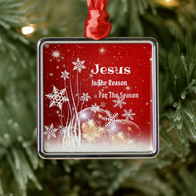 Jesus Is the Reason Christmas  Metal Ornament (Tree)