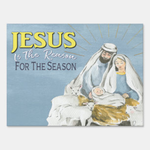 Jesus Is The Reason Christmas Nativity Sign