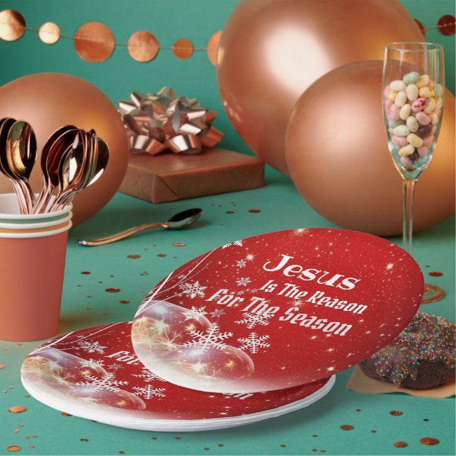 Jesus Is the Reason Christmas Paper Plate 9" (Multi)