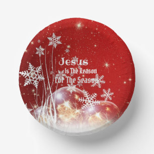 Jesus Is the Reason Christmas Paper Plate Bowls