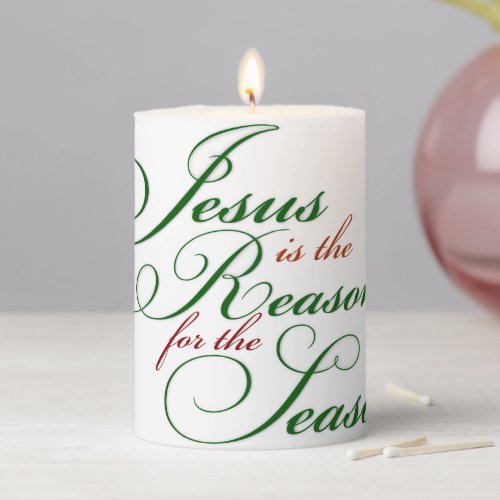 Jesus is the Reason Christmas  Pillar Candle