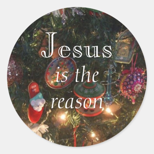 Jesus is the reason classic round sticker (Front)