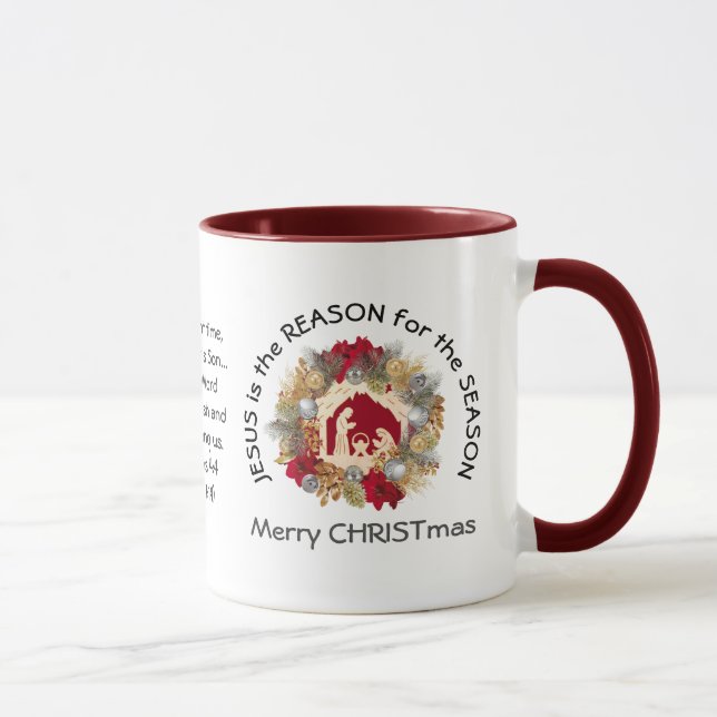 JESUS IS THE REASON Custom Christian Christmas  Mug (Right)