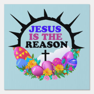 Jesus is the Reason - Easter Wreath  Sign