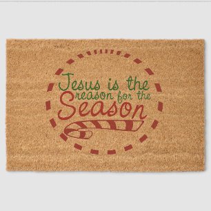 Jesus is the Reason for Christmas Season Fiber Doormat