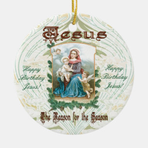 Jesus is the Reason for Season Ceramic Ornament