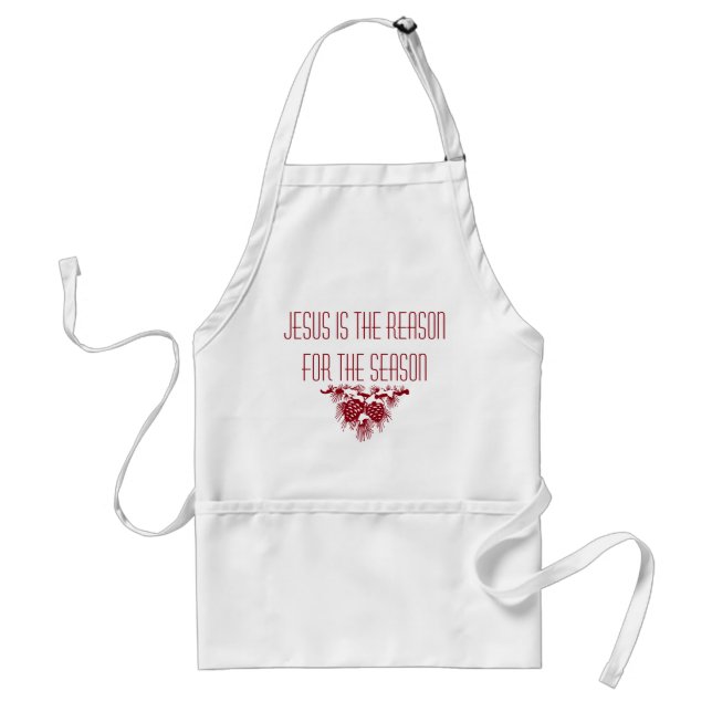 JESUS IS THE REASON FOR SEASON Christmas Adult Apron (Front)