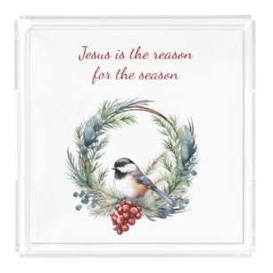 JESUS IS THE REASON FOR SEASON Christmas quote Acrylic Tray