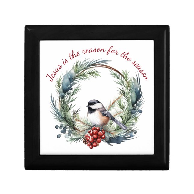 JESUS IS THE REASON FOR SEASON Christmas quote Gift Box (Front)