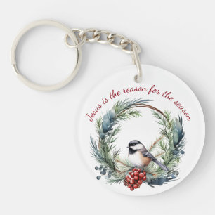 JESUS IS THE REASON FOR SEASON Christmas quote Keychain