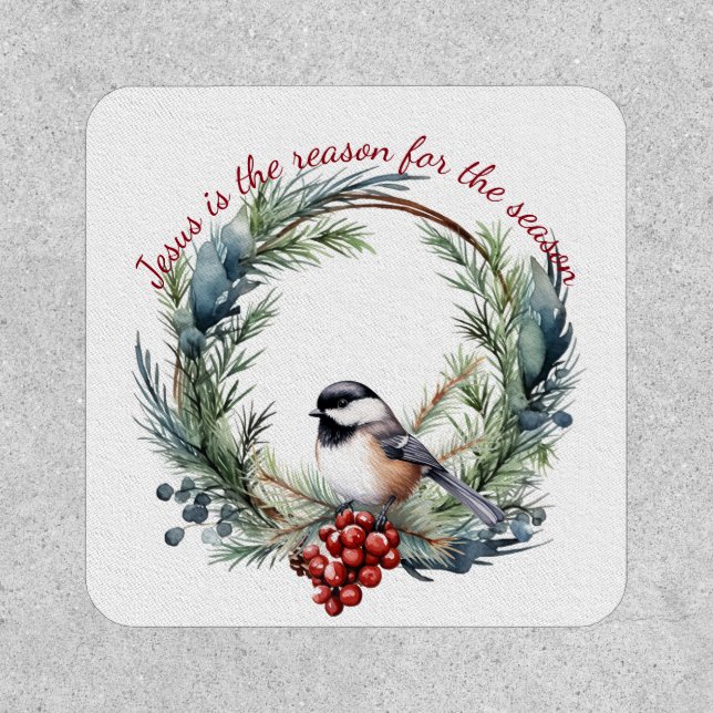 JESUS IS THE REASON FOR SEASON Christmas quote Patch (Front)