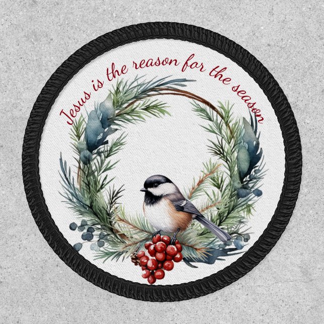 JESUS IS THE REASON FOR SEASON Christmas quote Patch (Front)