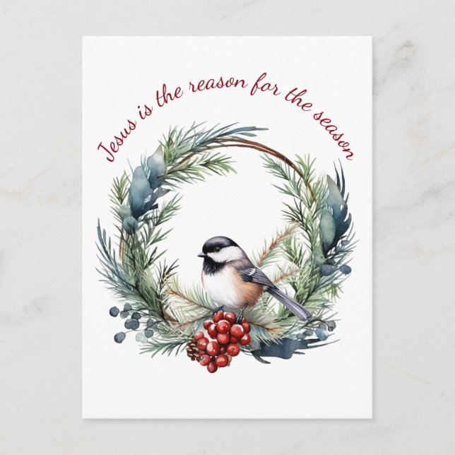 JESUS IS THE REASON FOR SEASON Christmas quote Postcard (Front)
