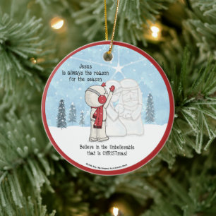 Jesus is the Reason for the Season Ceramic Ornament