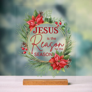 Jesus is the Reason for the Season Christmas Acrylic Sign