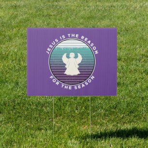 Jesus is the Reason for the Season Christmas Angel Sign