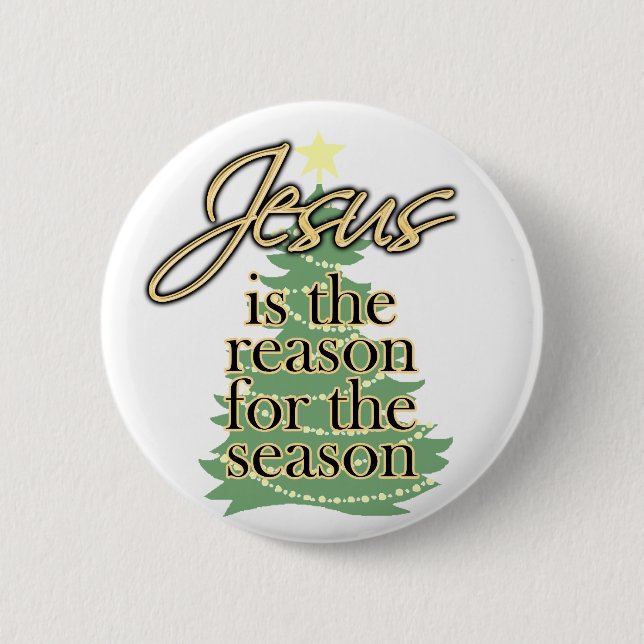 Jesus is the Reason for the Season, Christmas Button (Front)