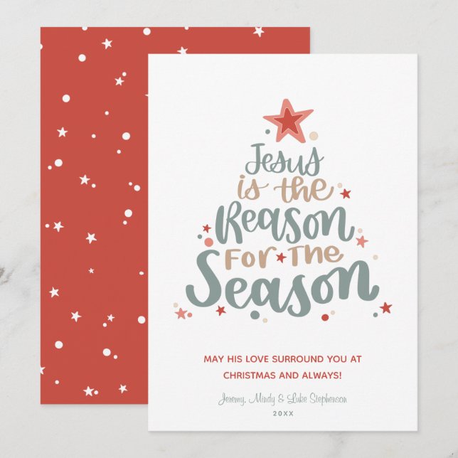 Jesus is the Reason for the Season Christmas Card (Front/Back)