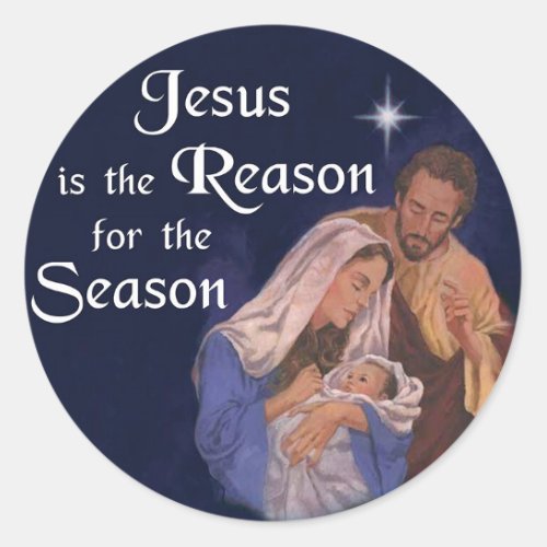 Jesus Is The Reason For The Season Christmas Classic Round Sticker
