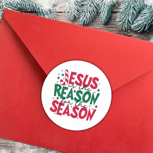 Jesus Is The Reason For The Season Christmas Classic Round Sticker