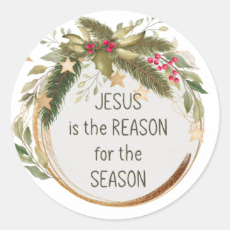 Jesus is the reason for the season Christmas Classic Round Sticker