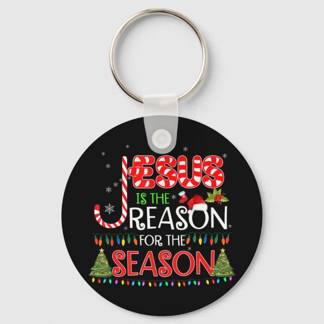 Jesus Is The Reason For The Season Christmas Gifts Keychain (Front)