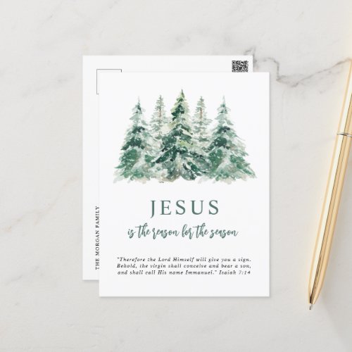 Jesus is the Reason for the Season Christmas  Holiday Postcard