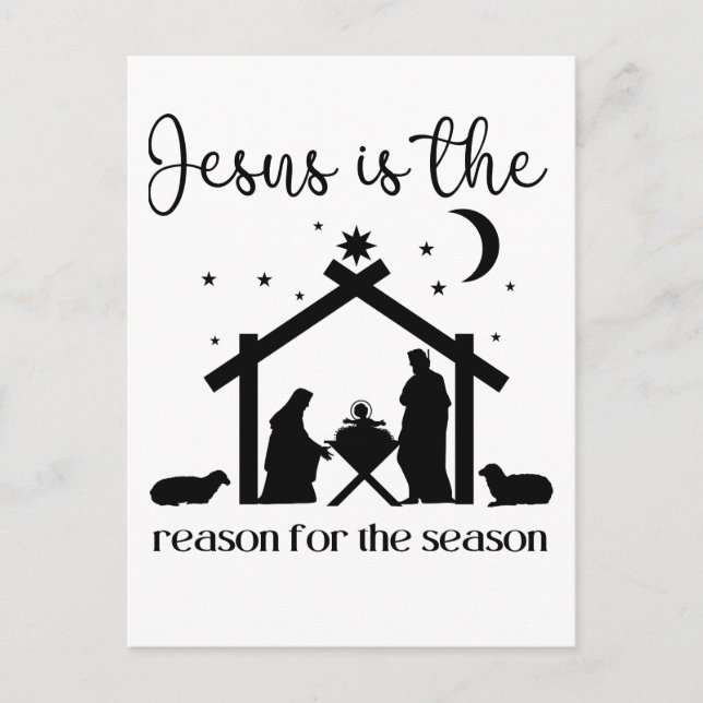 Jesus is the reason for the season Christmas Jesus Holiday Postcard (Front)
