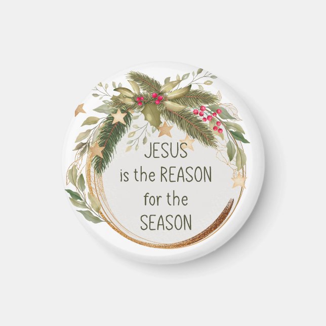 Jesus is the reason for the season Christmas Magnet (Front)