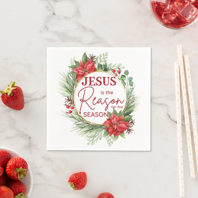 Jesus is the Reason for the Season Christmas Napkins (Insitu)