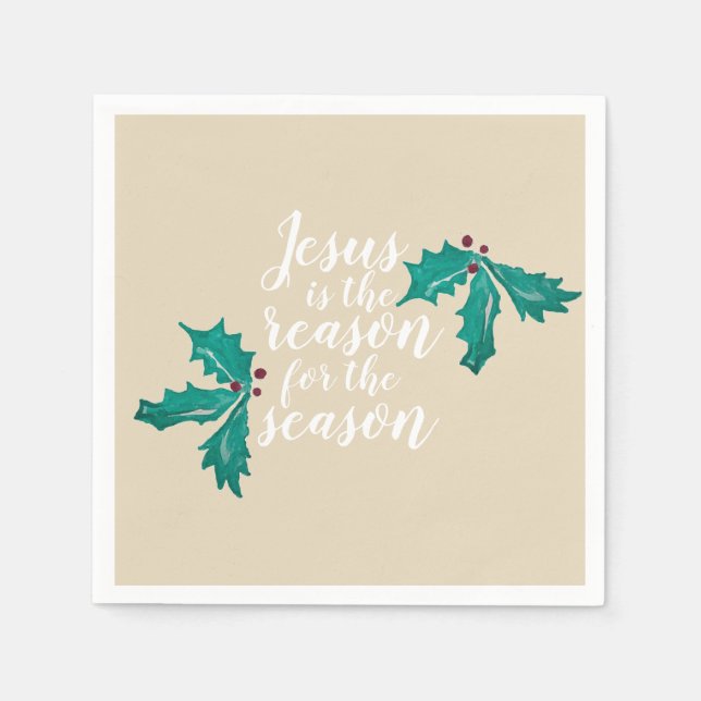 Jesus is the Reason for the Season Christmas Napkins (Front)