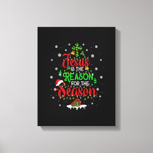 Jesus Is The Reason For The Season Christmas Pajam Canvas Print
