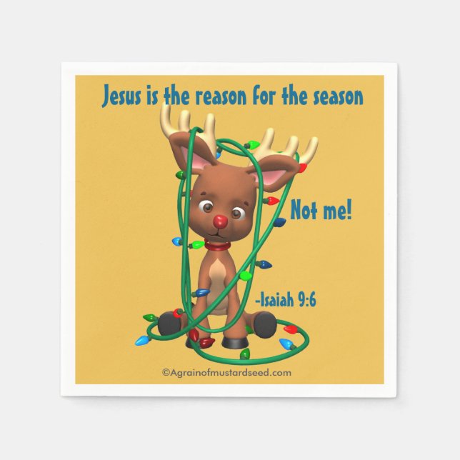 Jesus is the reason for the season Christmas Paper Napkins (Front)