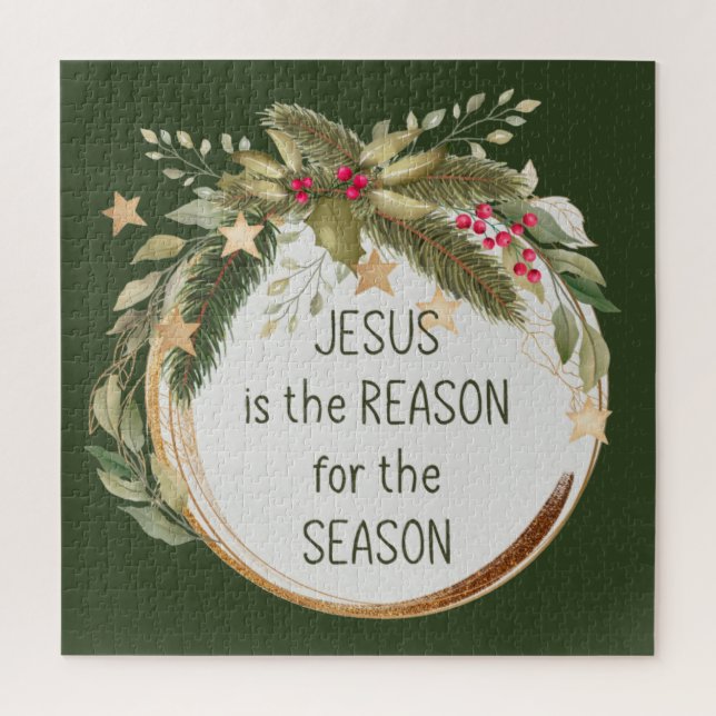 Jesus is the reason for the season Christmas Quote Jigsaw Puzzle (Vertical)