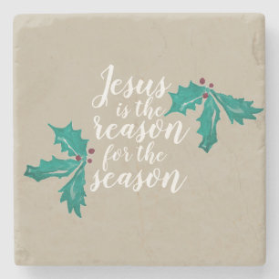 Jesus is the Reason for the Season Christmas Stone Coaster
