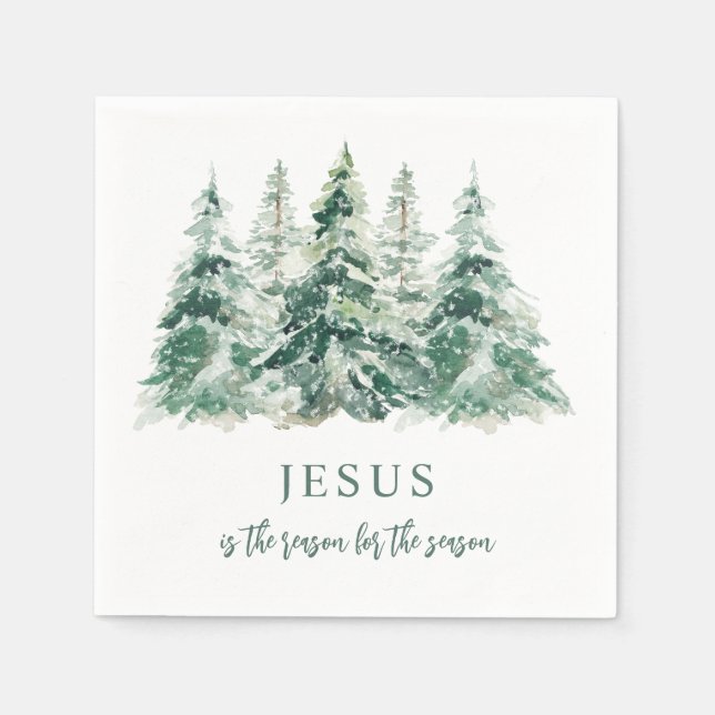 Jesus is the Reason for the Season Christmas Tree Napkins (Front)