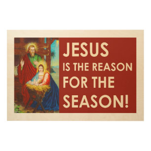 Jesus Is The Reason For The Season Christmas Wood Wall Art
