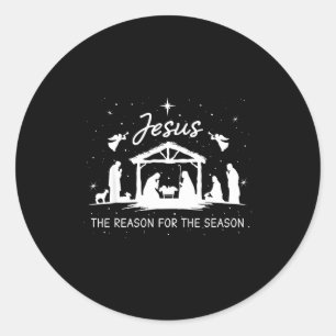 Jesus Is The Reason For The Season Christmas Xmas Classic Round Sticker